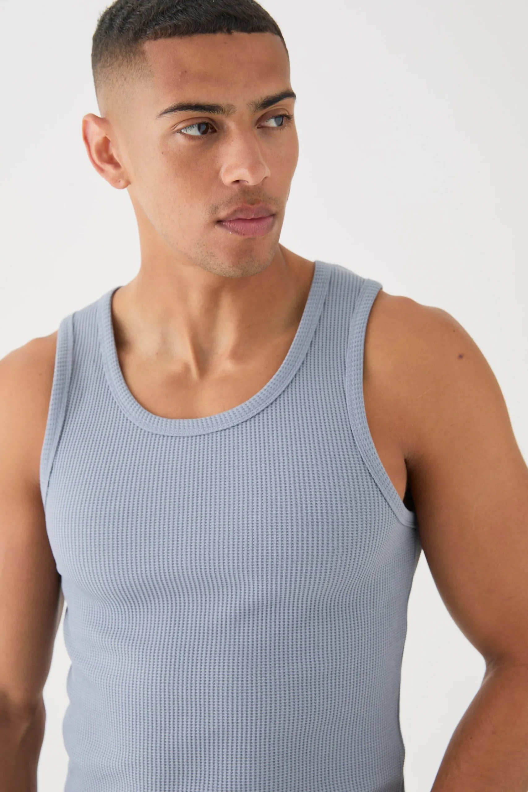 Slim Waffle Vest | UK^boohooMAN Outlet