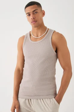 Slim Waffle Vest | UK^boohooMAN Discount