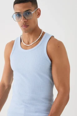 Slim Waffle Vest | UK^boohooMAN Sale
