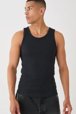Slim Waffle Vest | UK^boohooMAN