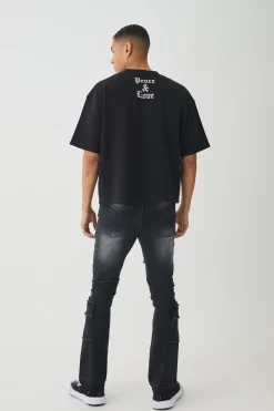 Smart Oversized Boxy Embroidered Interlock T-shirt | UK^boohooMAN Sale