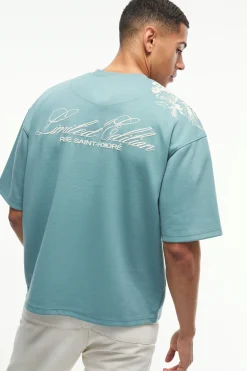 Smart Oversized Boxy Puff Print Interlock T-shirt | UK^boohooMAN New