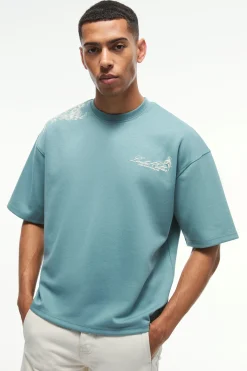 Smart Oversized Boxy Puff Print Interlock T-shirt | UK^boohooMAN New