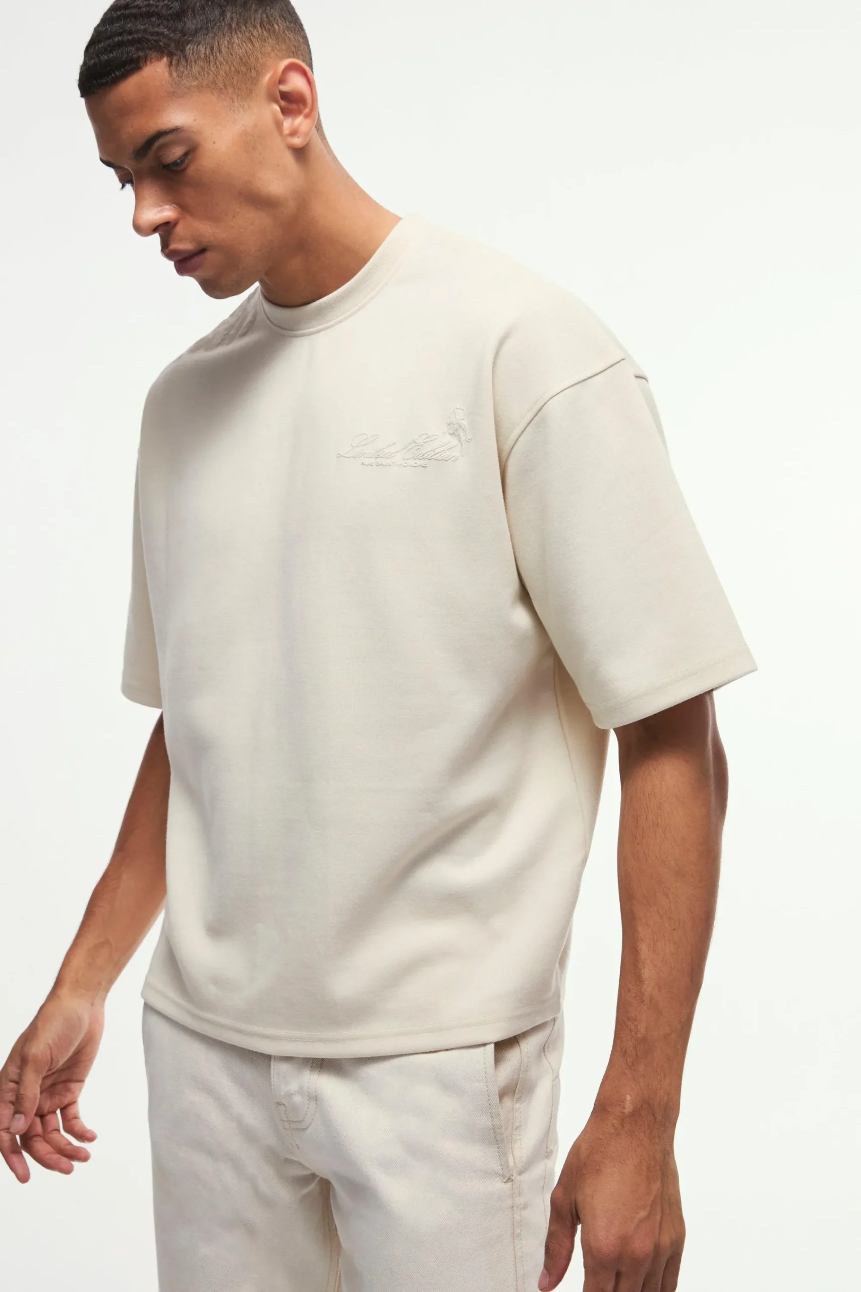 Smart Oversized Boxy Puff Print Interlock T-shirt | UK^boohooMAN Hot