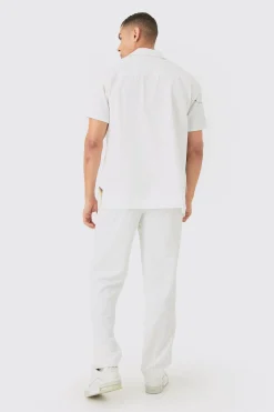 boohooMAN Soft Twill Oversized Printed Shirt & Trouser Set | UK| Sets & Co-Ords