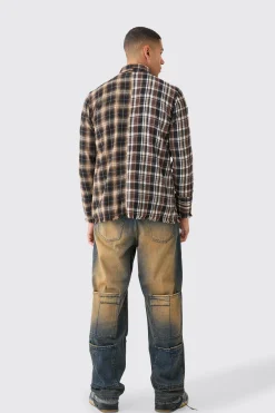 boohooMAN Spliced Frayed Check Shirt | UK| Shirts