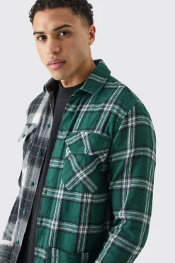 boohooMAN Spliced Frayed Check Shirt | UK| Shirts