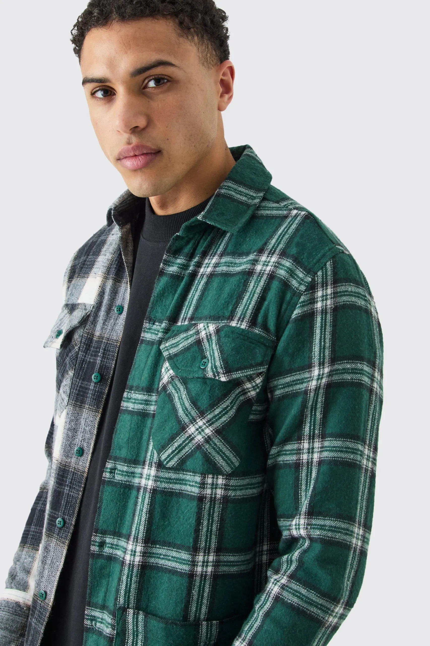 boohooMAN Spliced Frayed Check Shirt | UK| Shirts