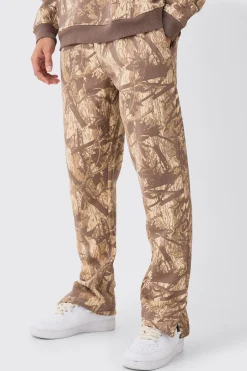 boohooMAN Split Hem Forest Camo Jogger | UK| Joggers