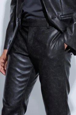 boohooMAN Split Hem Pu Tailored Flared Trousers | UK| Suits & Tailoring