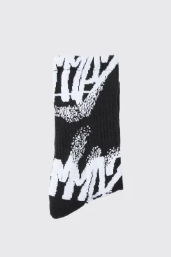 boohooMAN Spray Grafitti Arch Support Socks | UK| Underwear & Socks|Underwear & Socks