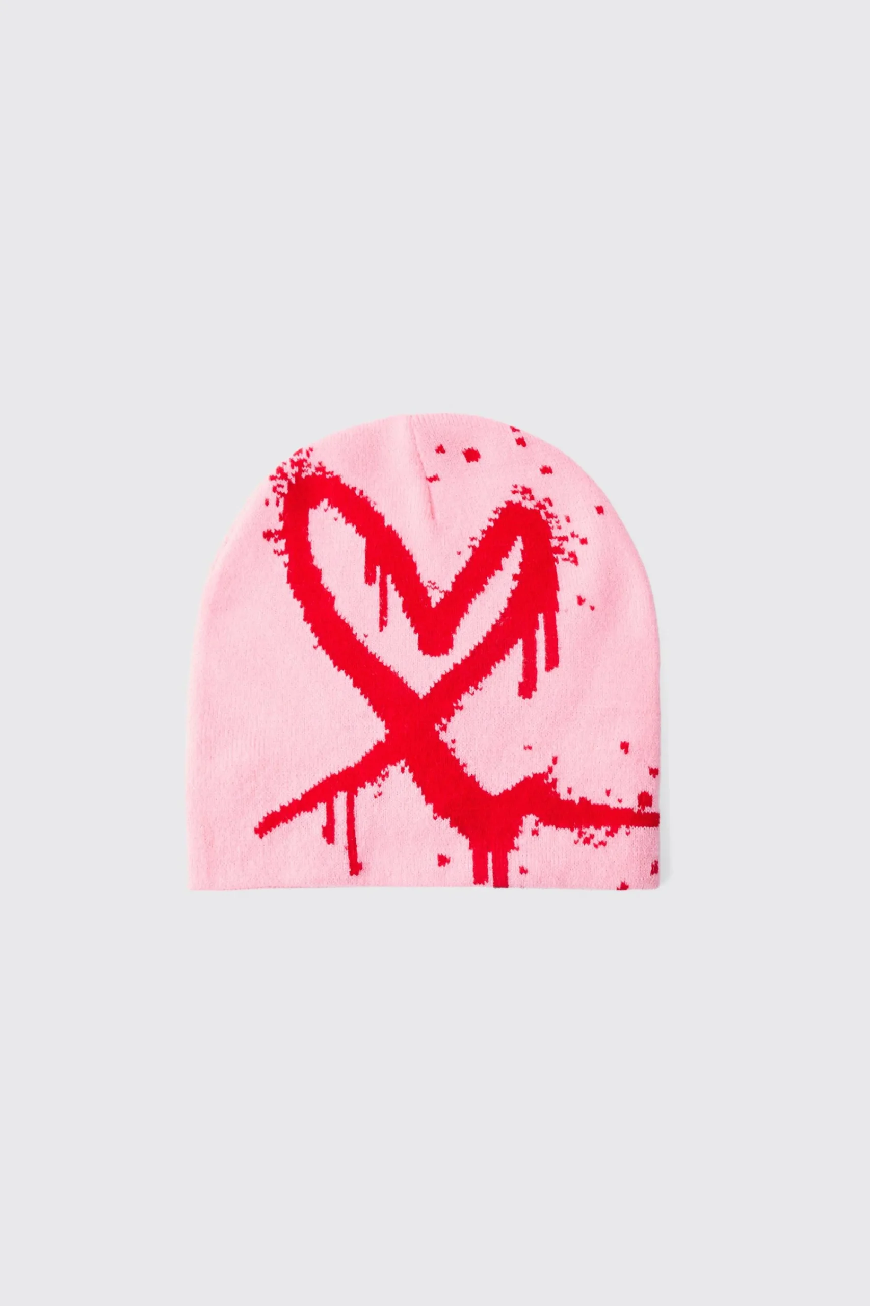 boohooMAN Spray Heart Graphic Beanie | UK| Hats & Caps