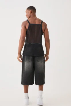 Square Neck Open Mesh Vest | UK^boohooMAN Outlet