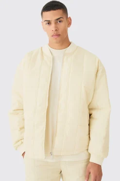 boohooMAN Square Quilted Oversized Pocket Bomber Set | UK| Sets & Co-Ords