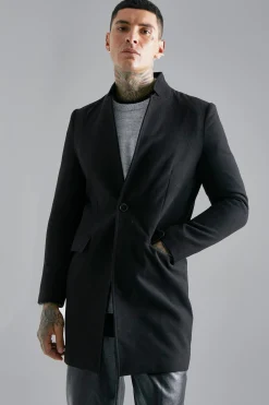 boohooMAN Stand Up Collar Smart Single Button | UK| Coats & Jackets