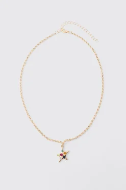 boohooMAN Star Gem Pendant Necklace In | UK| Jewellery & Watches