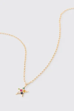 boohooMAN Star Gem Pendant Necklace In | UK| Jewellery & Watches
