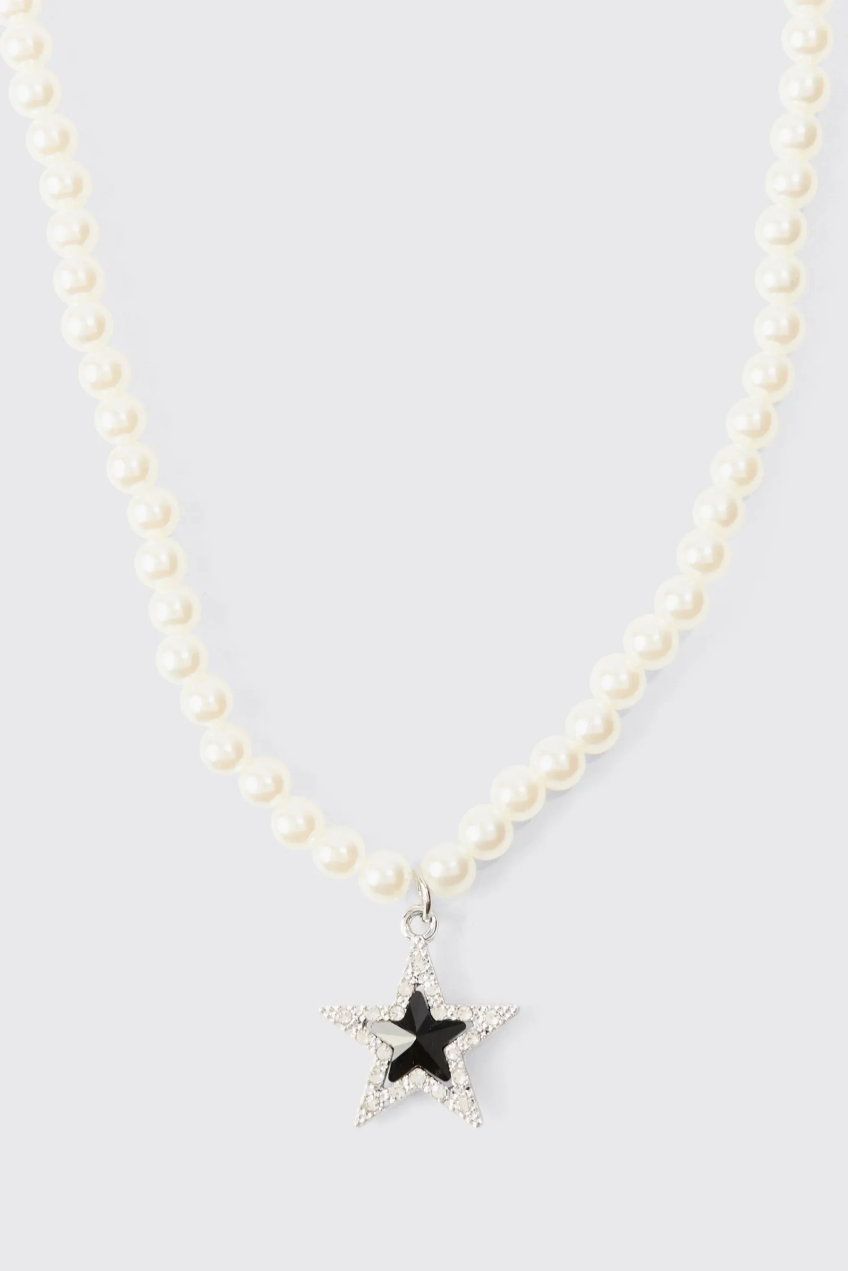 boohooMAN Star Pendant Pearl Necklace | UK| Jewellery & Watches