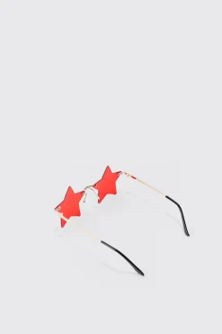 boohooMAN Star Rimless Sunglasses In | UK| Sunglasses