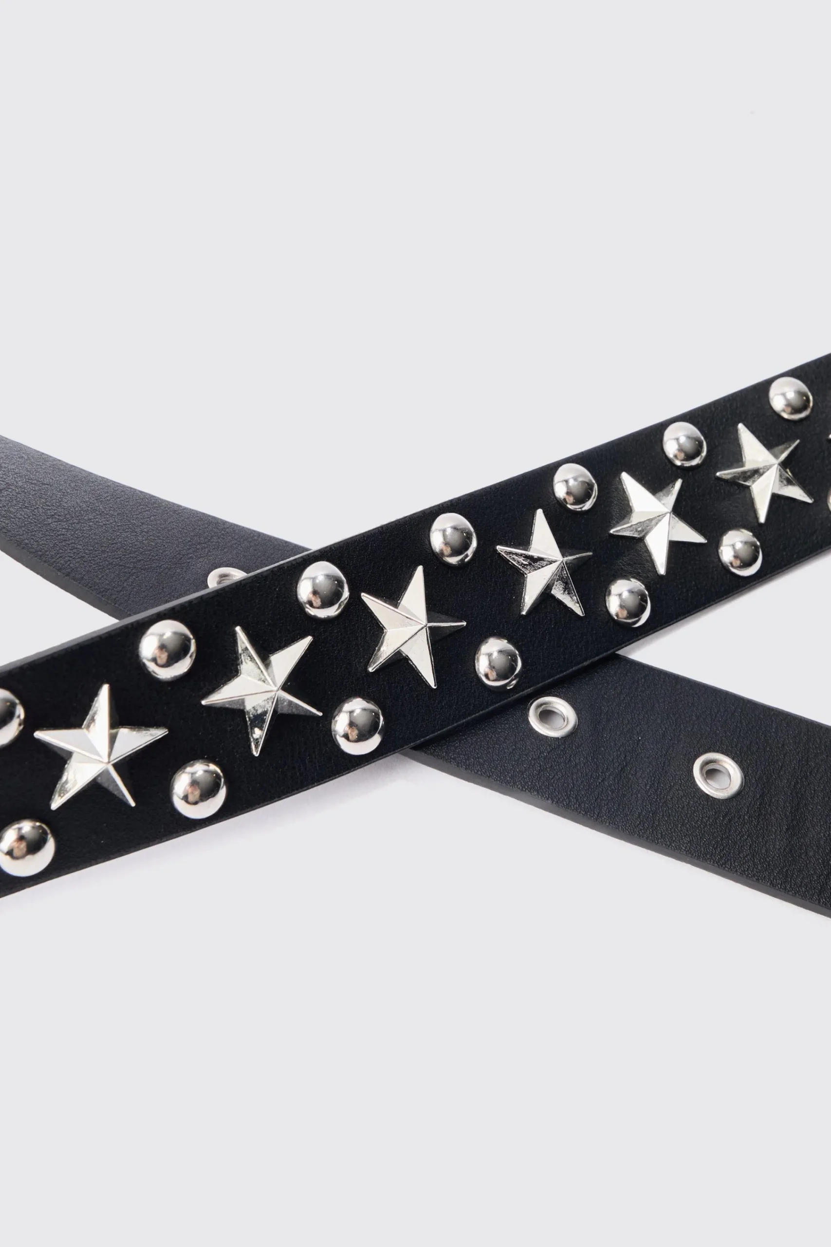 boohooMAN Star Studded Silver Buckle Belt | UK| Belts