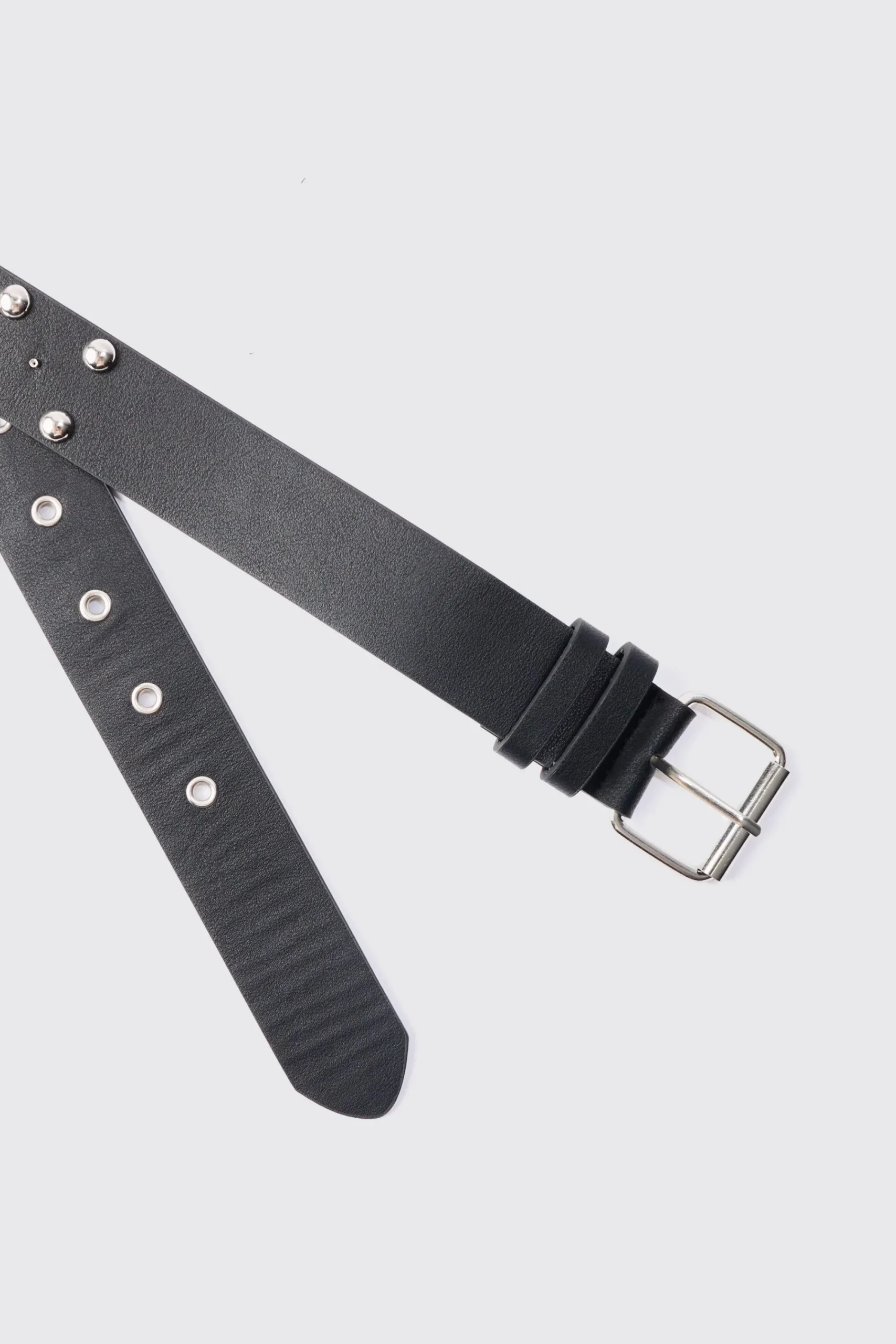 boohooMAN Star Studded Silver Buckle Belt | UK| Belts
