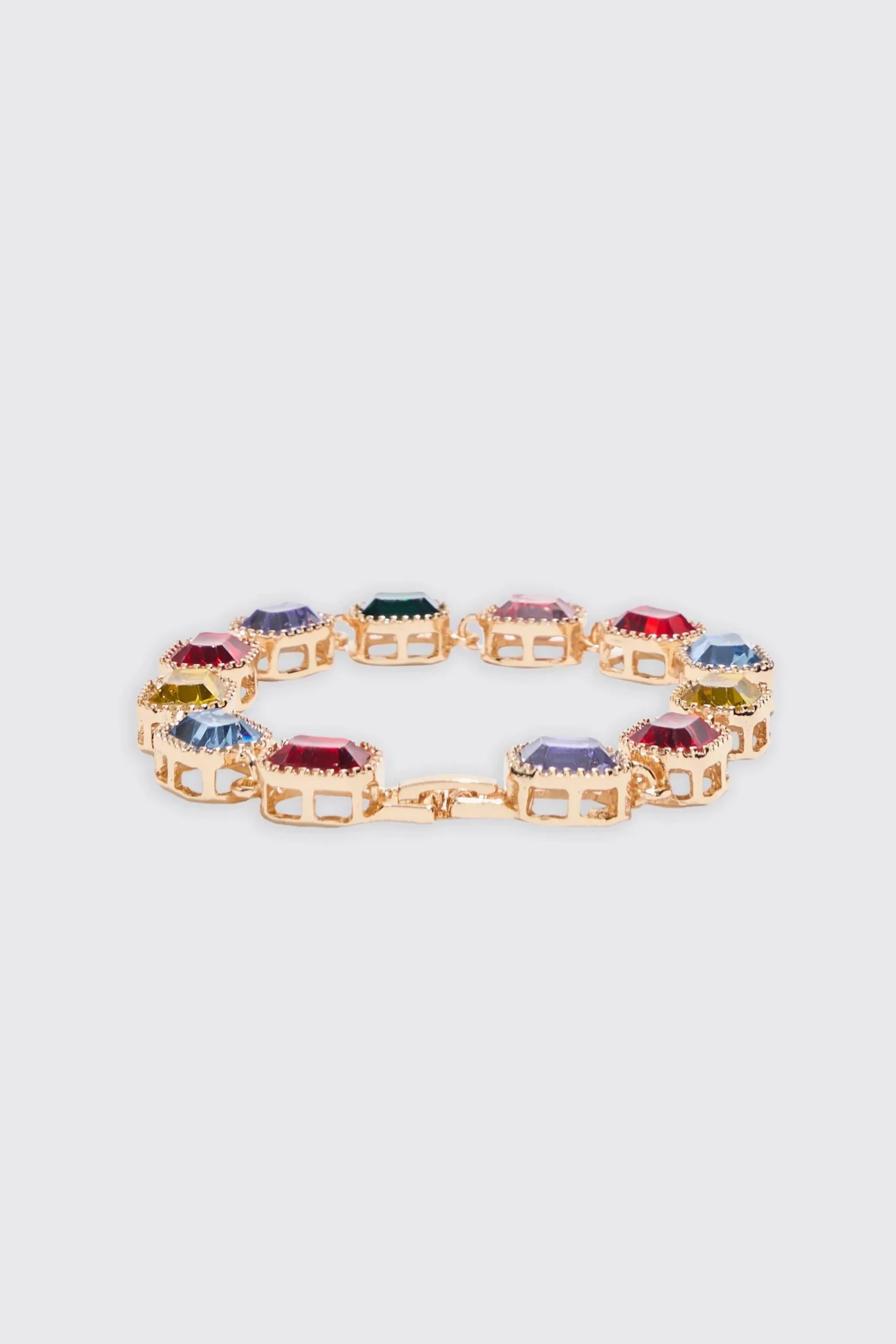 boohooMAN Stone Detail Iced Bracelet In | UK| Jewellery & Watches