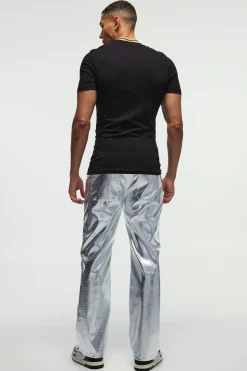 boohooMAN Straight Faux Snake Skin Pu Trousers | UK| Trousers
