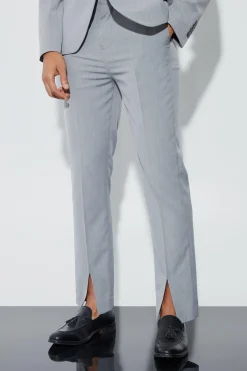 boohooMAN Straight Fit Trouser With Front Split Hem | UK| Suits & Tailoring