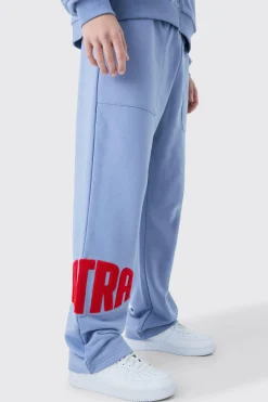 boohooMAN Straight Leg Borg Applique Joggers | UK| Joggers