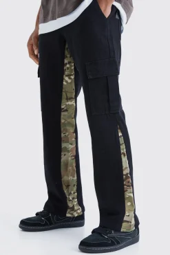 boohooMAN Straight Leg Camo Gusset Cargo Trouser | UK| Trousers