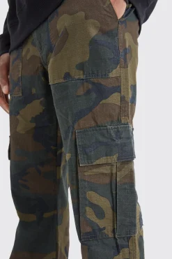 boohooMAN Straight Leg Camo Trouser | UK| Trousers