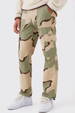 boohooMAN Straight Leg Camo Trouser | UK| Trousers