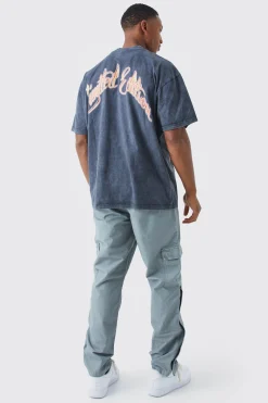 boohooMAN Straight Leg Cargo Popper Hem Ripstop Branded Trouser | UK| Trousers|Cargos