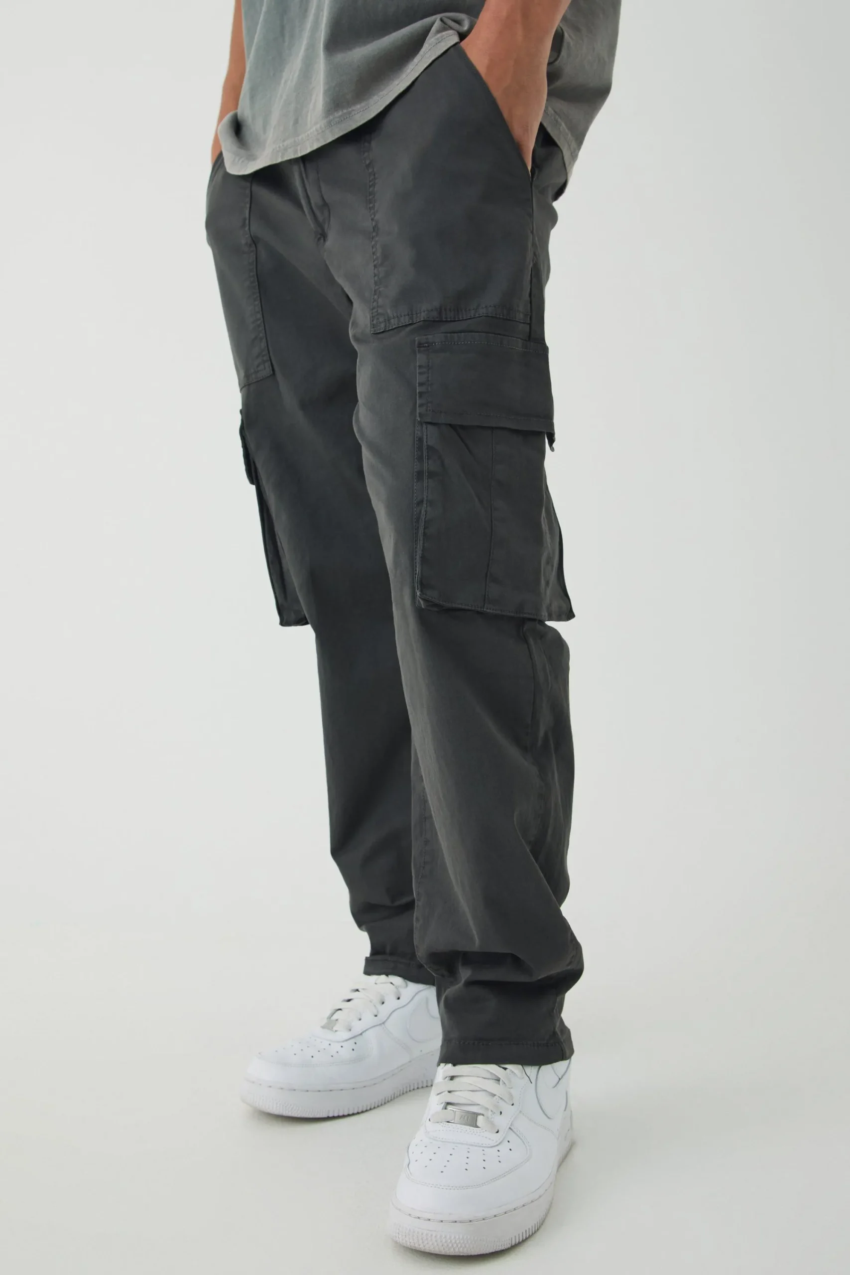boohooMAN Straight Leg Cotton Cargo Chino Trousers | UK| Trousers