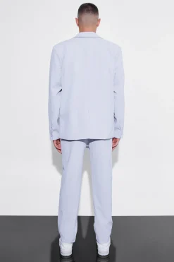 boohooMAN Straight Leg Crinkle Suit Trousers | UK| Suits & Tailoring