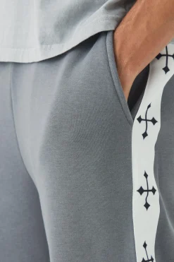 boohooMAN Straight Leg Cross Side Tape Jogger | UK| Trousers|Joggers