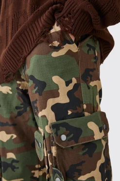 boohooMAN Straight Leg 3d Cargo Camo Ripstop Trouser | UK| Trousers|Cargos