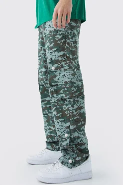 boohooMAN Straight Leg 3d Multi Cargo Camo Trouser | UK| Trousers