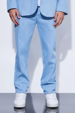 boohooMAN Straight Leg Denim Suit Trousers | UK| Suits & Tailoring