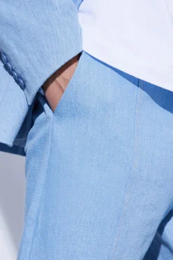 boohooMAN Straight Leg Denim Suit Trousers | UK| Suits & Tailoring