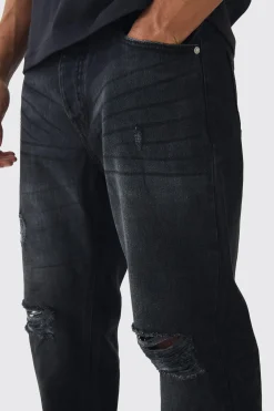 boohooMAN Straight Leg Distressed Ripped Knee Jeans | UK| Trousers|Jeans