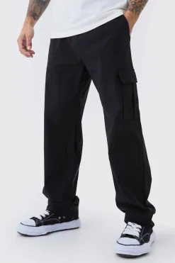 boohooMAN Straight Leg Elasticated Waist Bengaline Cargo Trouser | UK| Trousers|Cargos