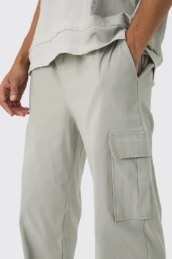 boohooMAN Straight Leg Elasticated Waist Bengaline Cargo Trouser | UK| Trousers|Cargos