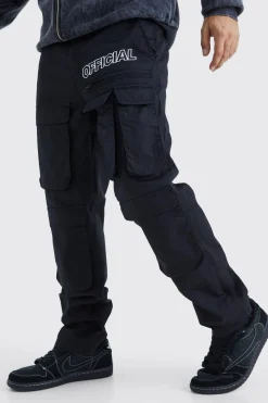boohooMAN Straight Leg Multi Cargo Ripstop Trouser With Tonal Branding | UK| Trousers|Cargos