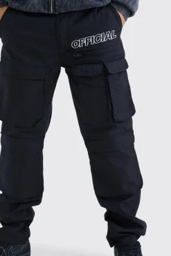boohooMAN Straight Leg Multi Cargo Ripstop Trouser With Tonal Branding | UK| Trousers|Cargos