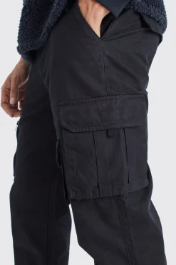 boohooMAN Straight Leg Multi Cargo Trouser With Woven Tab | UK| Trousers|Cargos