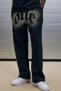 boohooMAN Straight Leg One Front Graphic Joggers | UK| Trousers|Joggers