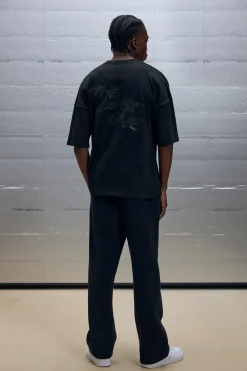 boohooMAN Straight Leg One Front Graphic Joggers | UK| Trousers|Joggers