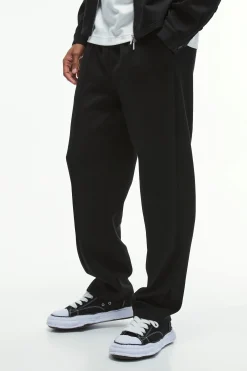 boohooMAN Straight Leg Pintuck Scuba Trouser | UK| Trousers|Sets & Co-Ords