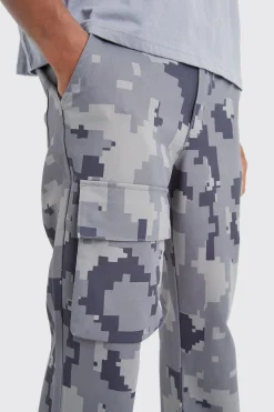 boohooMAN Straight Leg Pixel Camo Cargo Pocket Trouser | UK| Trousers|Cargos